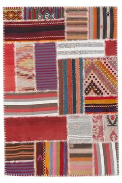 Patchwork carpet on white background Stock Photos