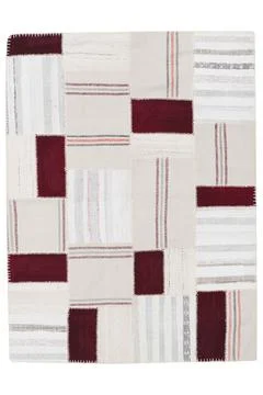 Patchwork carpet on white background Stock Photos