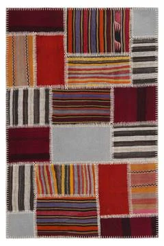 Patchwork carpet on white background Stock-Fotos