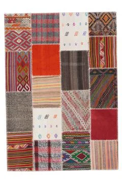 Patchwork carpet on white background Stock-Fotos