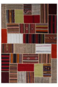 Patchwork carpet on white background Stock-Fotos