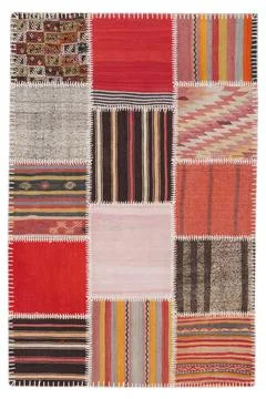 Patchwork carpet on white background Stock Photos