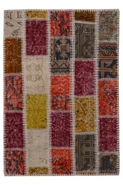 Patchwork carpet on white background Stock Photos