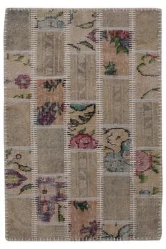 Patchwork carpet on white background Stock Photos