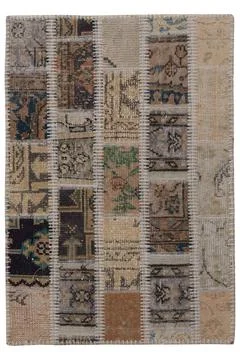 Patchwork carpet on white background Stock-Fotos