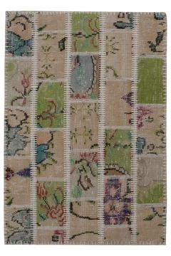 Patchwork carpet on white background Stock Photos