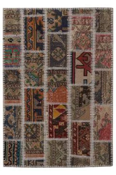 Patchwork carpet on white background Stock-Fotos