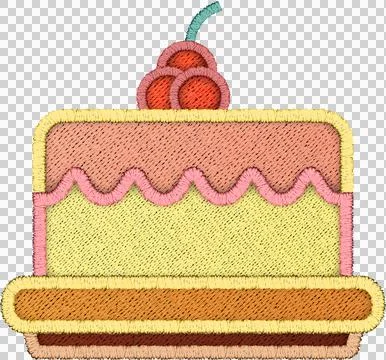 Patchwork Clipart cake. Stock Illustration