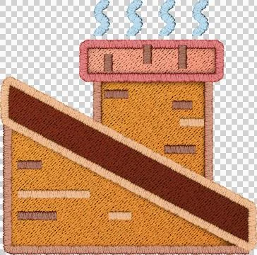 Patchwork Clipart chimney. イラスト素材