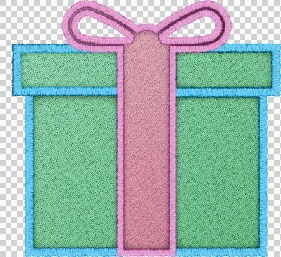 Patchwork Clipart Christmas gift box. Stock Illustration