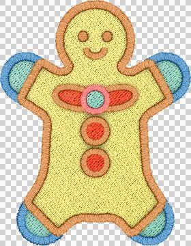 Patchwork Clipart gingerbread man. Stock Illustration