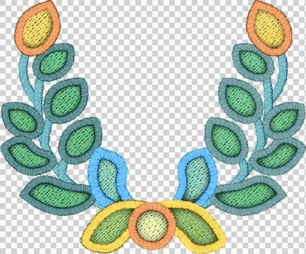 Patchwork Clipart wreath. Stock Illustration