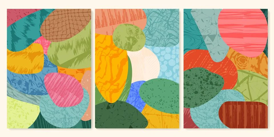 Patchwork collage abstract background vector illustration. Pattern with textured Stockillustratie