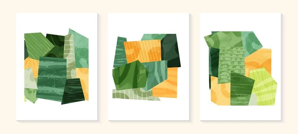 Patchwork collage abstract background vector illustration. Pattern with textured Stockillustratie