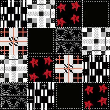Patchwork in dark colors Stock Illustration