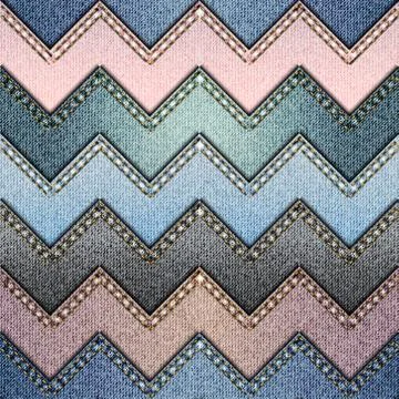 Patchwork of denim fabric. Stock Illustration