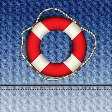 Patchwork of denim fabric. Stock Illustration