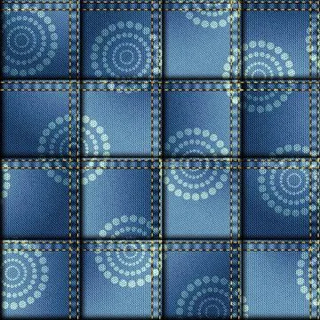 Patchwork of denim fabric. Stock Illustration