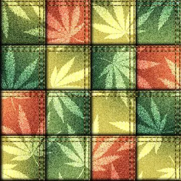 Patchwork of denim fabric. Stock Illustration