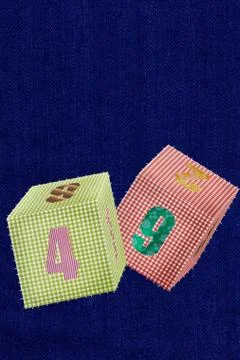 Patchwork dice Stock Illustration