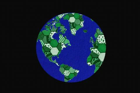 Patchwork earth 스톡 일러스트