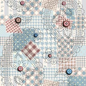 Patchwork with the embroidery. Stock-Illustration