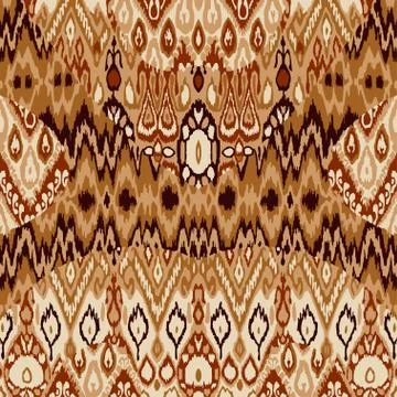 Patchwork ethnic bohemian arabesque pattern print. Seamless zigzag geometric Stock Illustration