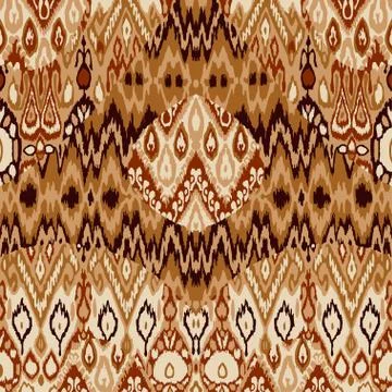 Patchwork ethnic bohemian arabesque pattern print. Seamless zigzag geometric Stock Illustration