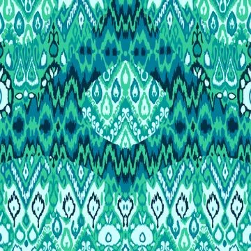 Patchwork ethnic bohemian arabesque pattern print. Seamless zigzag geometric Stock Illustration