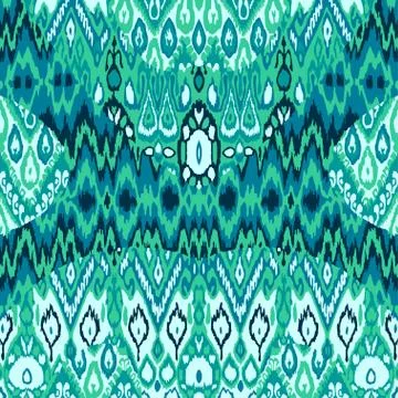 Patchwork ethnic bohemian arabesque pattern print. Seamless zigzag geometric Stock Illustration