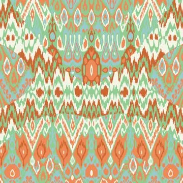 Patchwork ethnic bohemian arabesque pattern print. Seamless zigzag geometric Stock Illustration