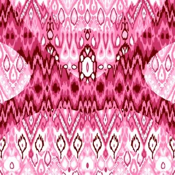 Patchwork ethnic bohemian arabesque pattern print. Seamless zigzag geometric Stock Illustration