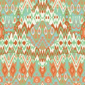 Patchwork ethnic bohemian arabesque pattern print. Seamless zigzag geometric Stock Illustration