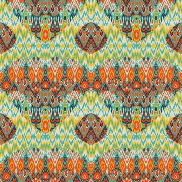 Patchwork ethnic bohemian arabesque pattern print. Seamless zigzag geometric Stock Illustration