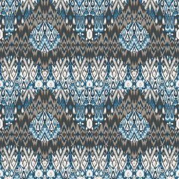 Patchwork ethnic bohemian arabesque pattern print. Seamless zigzag geometric Stock Illustration