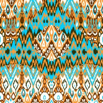 Patchwork ethnic bohemian arabesque pattern print. Seamless zigz Stock Photos