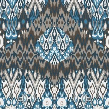 Patchwork ethnic bohemian arabesque pattern print. Seamless zigz Stock Photos