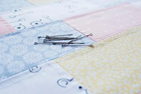 Patchwork fabric cotton scraps 스톡 사진