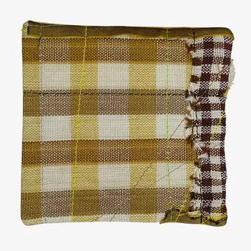 Patchwork fabric sample square stitched detail 库存照片