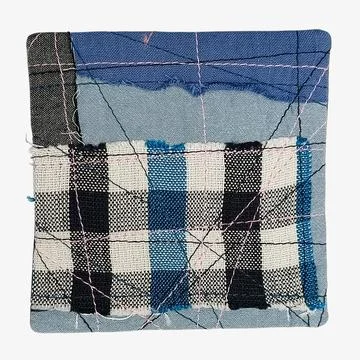 Patchwork fabric square handmade textile sample Stock Photos