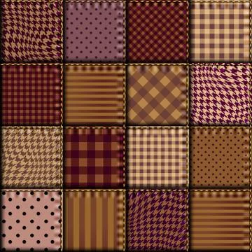 Patchwork of a fabric squares 스톡 일러스트