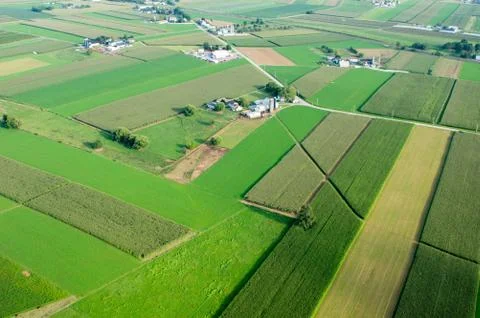 Patchwork Farmland Aerial Fotos de archivo