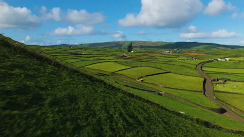 Patchwork Fields From Pico Dona Joana (Geodesico) On Terceira Island, Azores Video stock 337207813