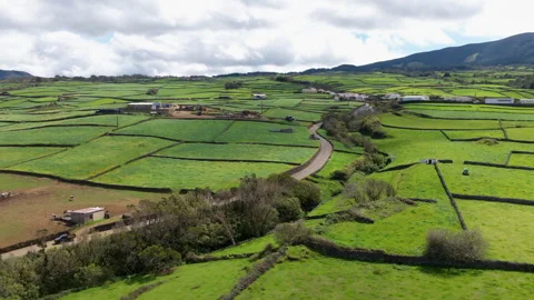 Patchwork Of Fields View From Miradouro da Serra do Cume On Terceira Island In Stock Footage 334762890