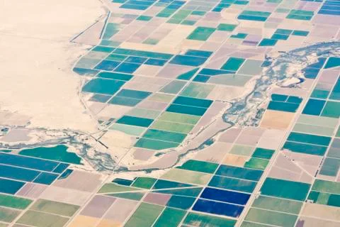 Patchwork Fields,California, USA 스톡 사진