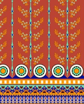 Patchwork floral pattern with paisley and indian flower motifs. damask styl.. Stock Illustration