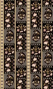 Patchwork floral pattern with paisley and indian flower motifs. damask styl.. 스톡 일러스트
