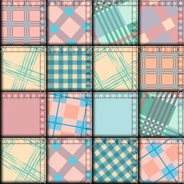 Patchwork in geometric style. イラスト素材