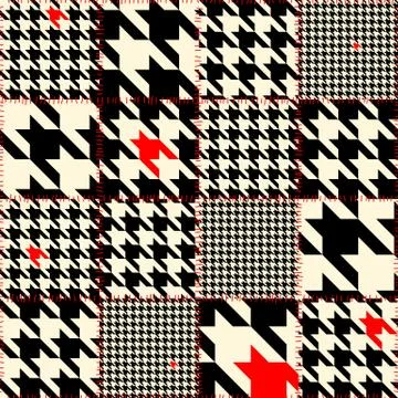 Patchwork of houndstooth Stock-Illustration