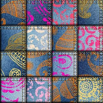 Patchwork in indian style. Stock Illustration